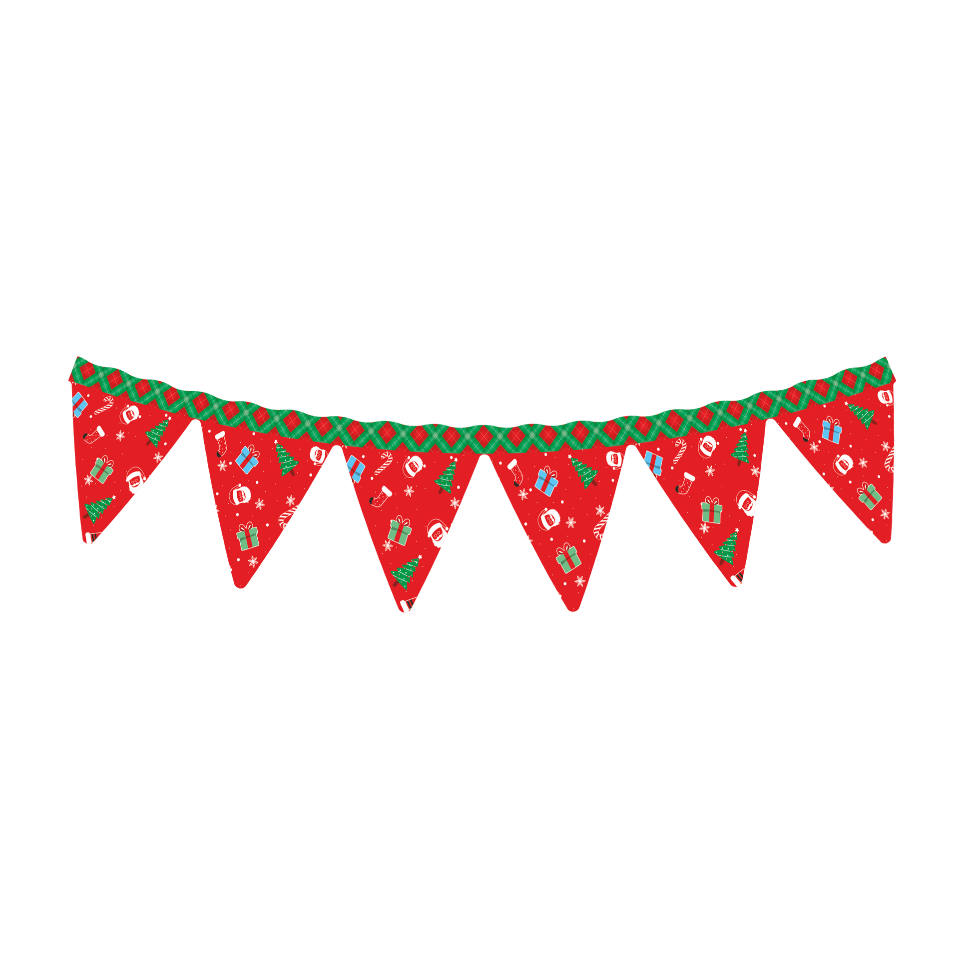 Comemoratio Bandeirinha de Plástico 5 m Natal Xadrez Vermelho e Verde