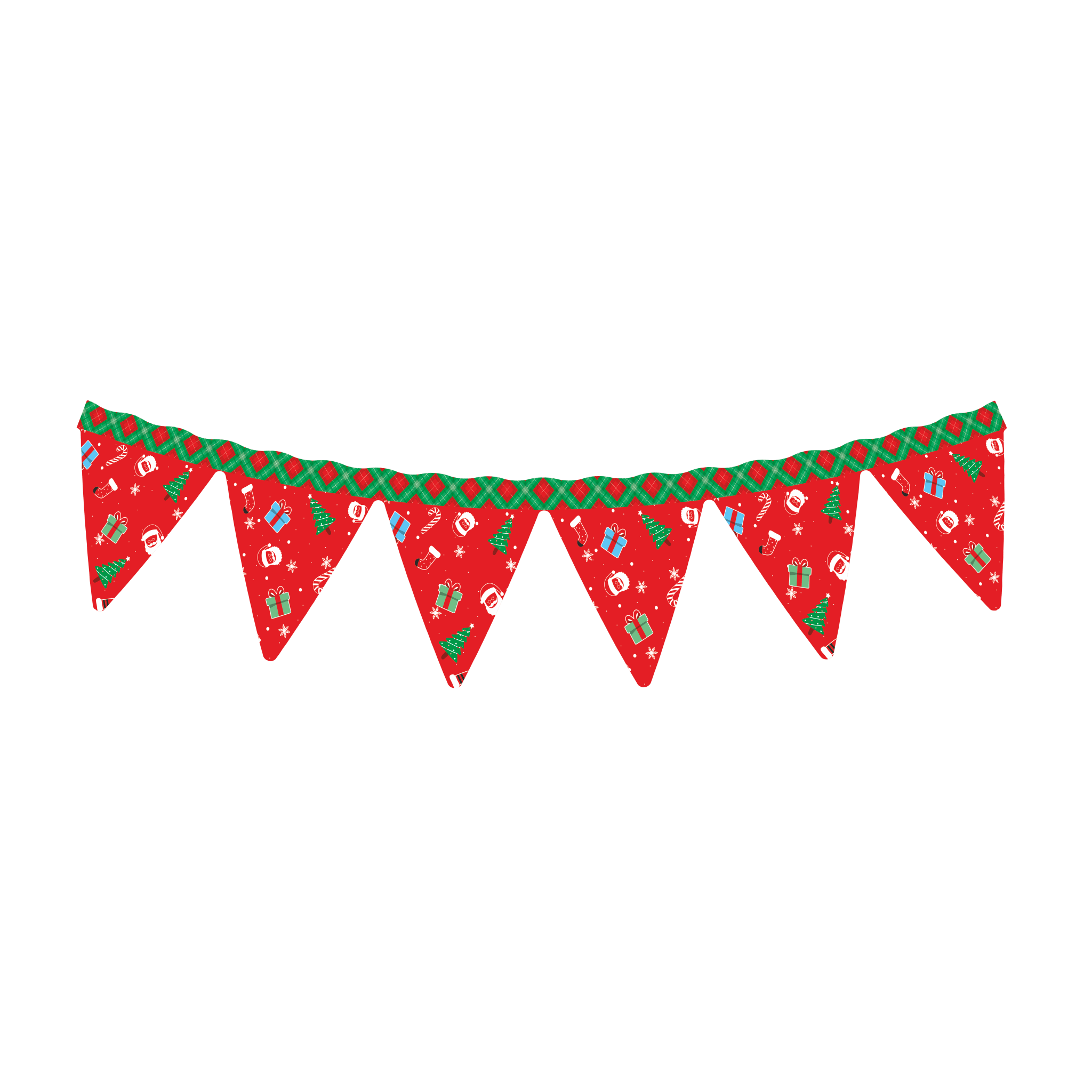 Comemoratio Bandeirinha de Plástico 5 m Natal Xadrez Vermelho e Verde
