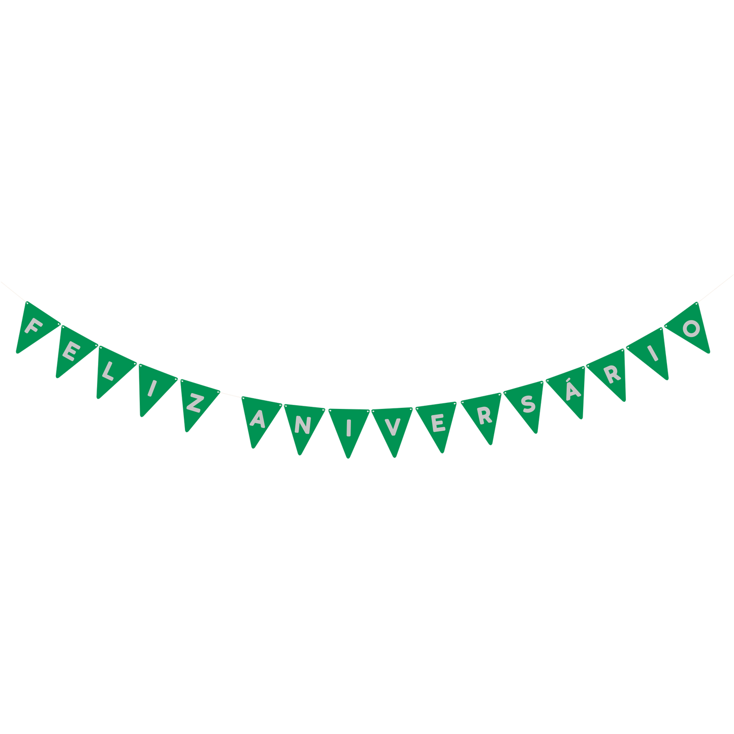 Comemoratio Bandeirinha Verde Feliz Aniversário Prata