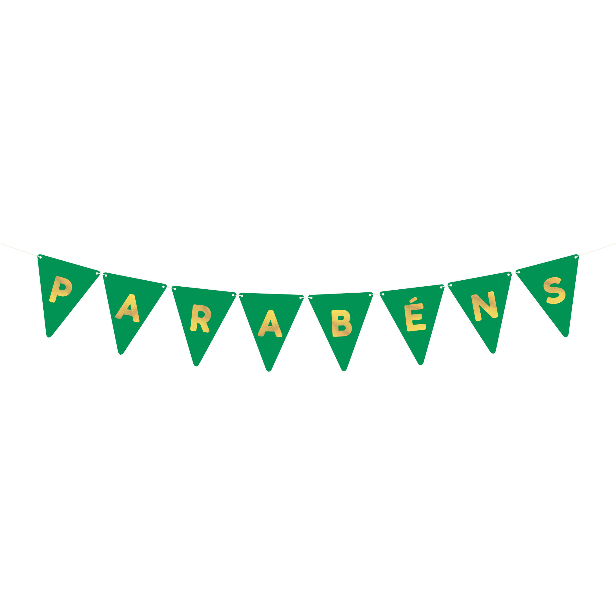 Comemoratio Bandeirinha Verde Parabéns Dourado