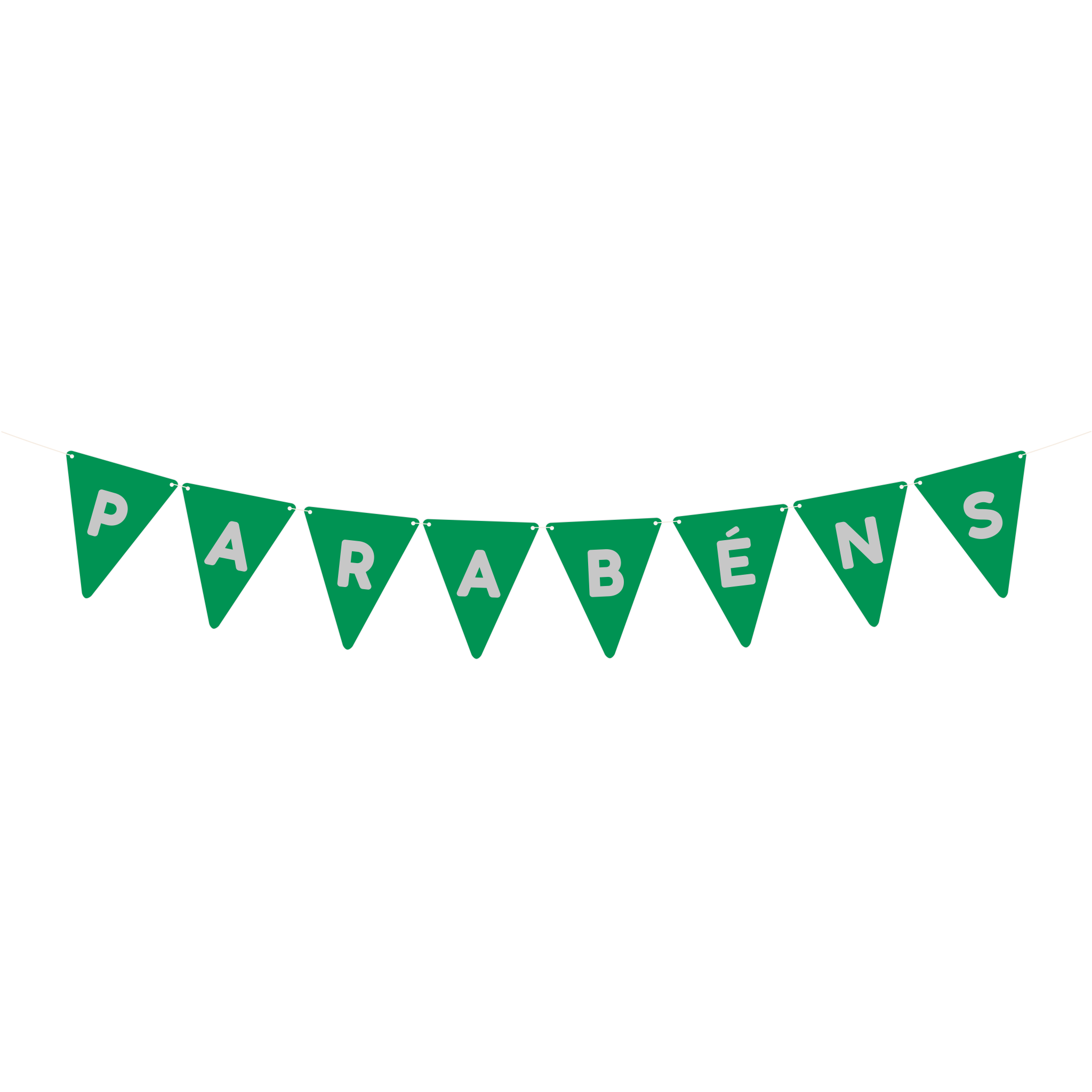Comemoratio Bandeirinha Verde Parabéns Prata
