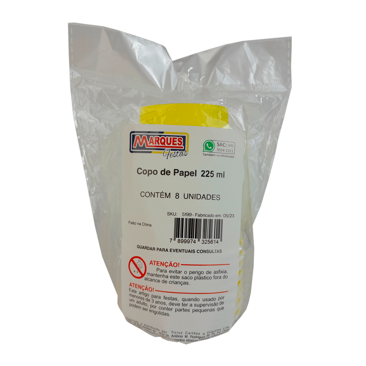 Comemoratio Copo de Papel 225ml Amarelo