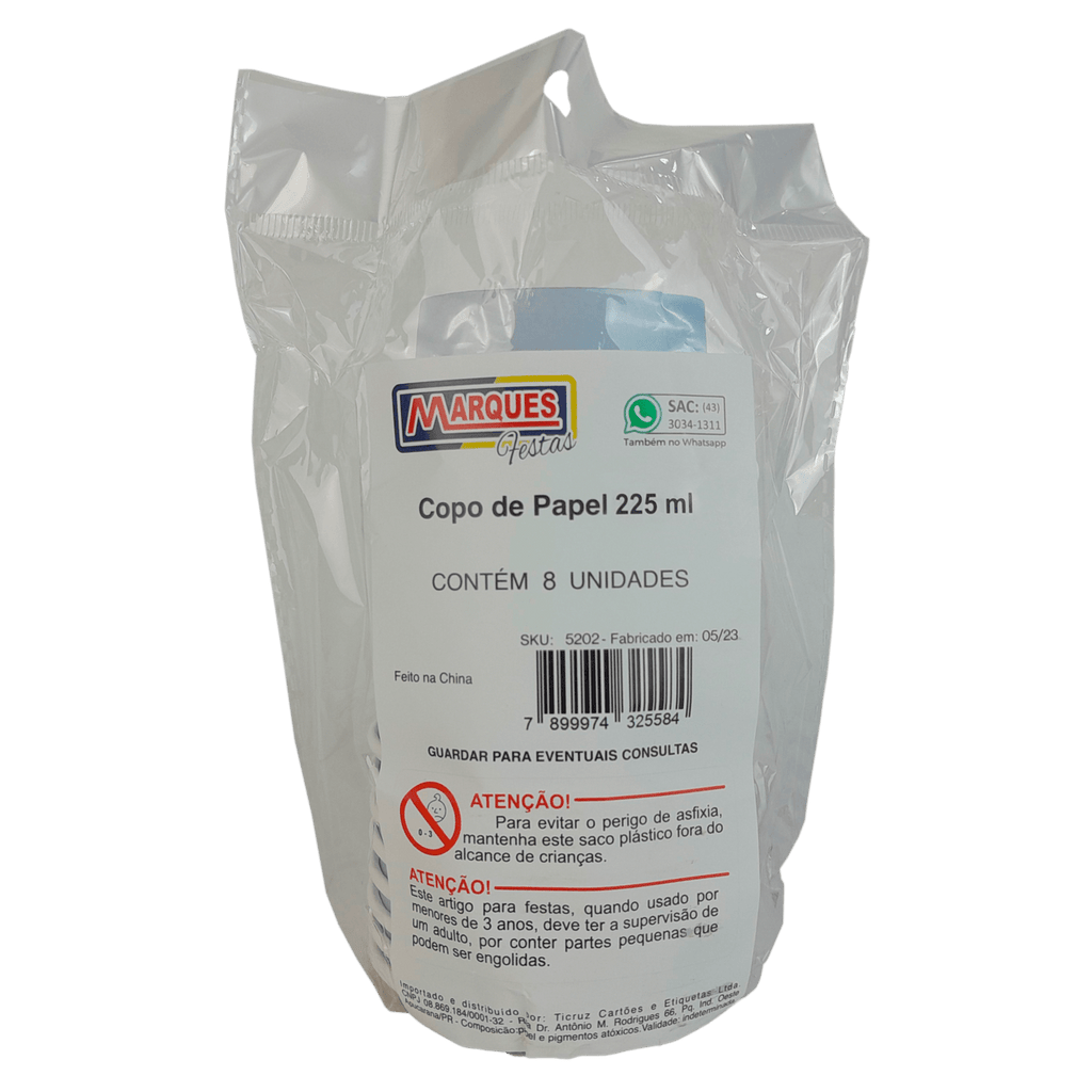 Comemoratio Copo de Papel 225ml Azul