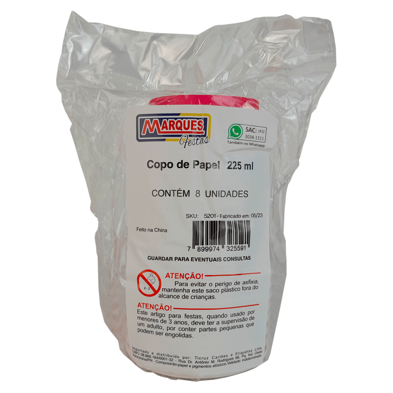 Comemoratio Copo de Papel 225ml Pink