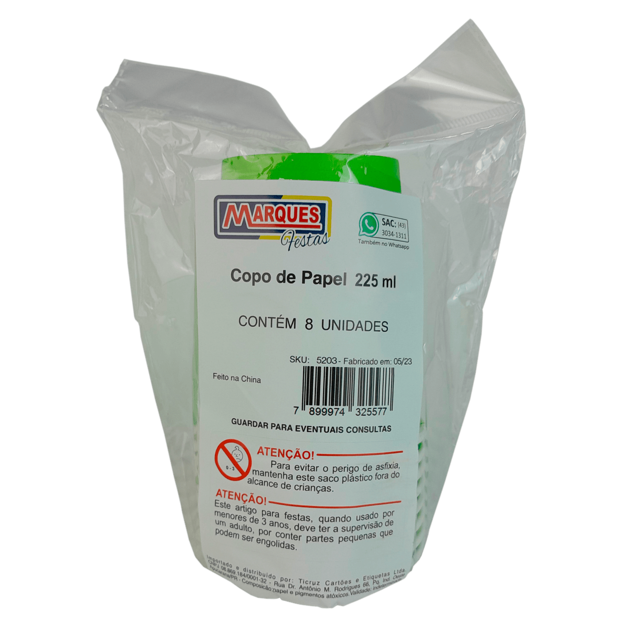 Comemoratio Copo de Papel 225ml Verde