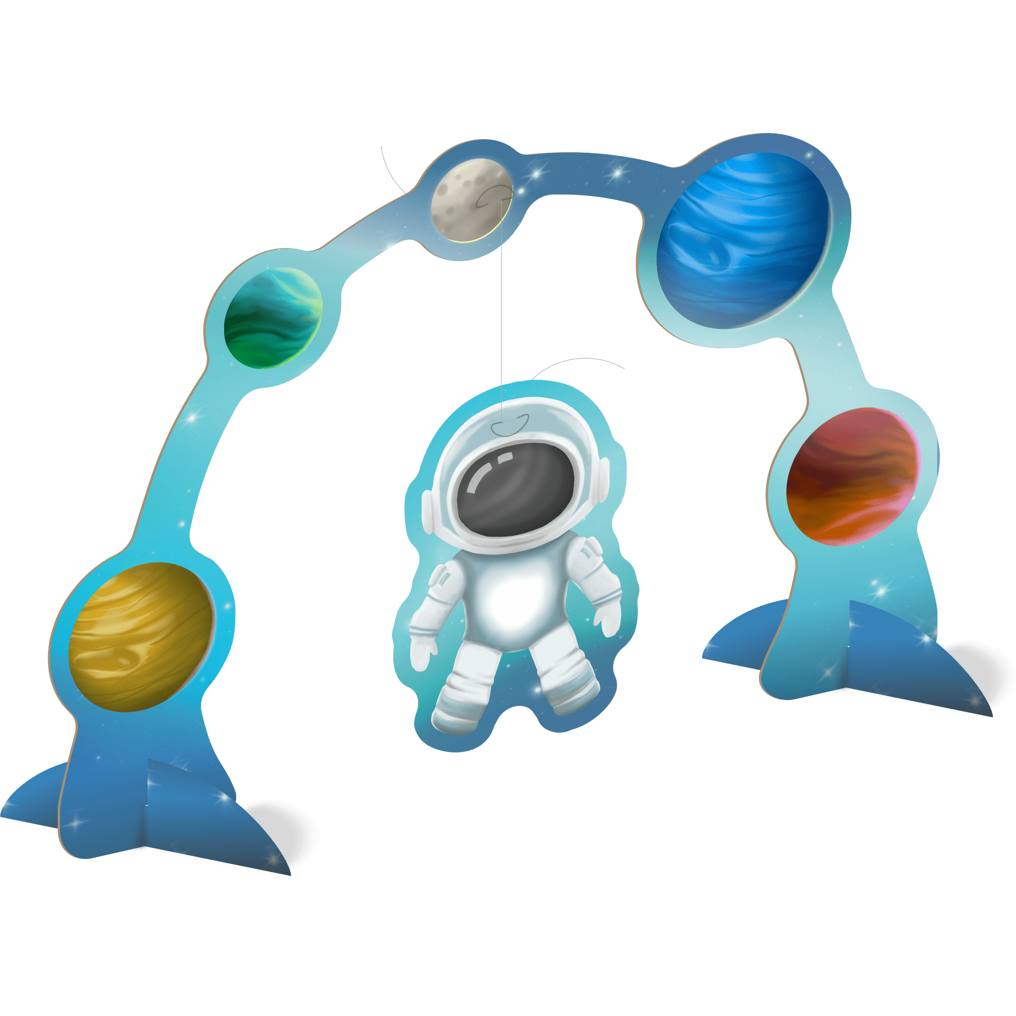 Comemoratio Decoração de Mesa Arco Astronauta Galáxias e Astronauta