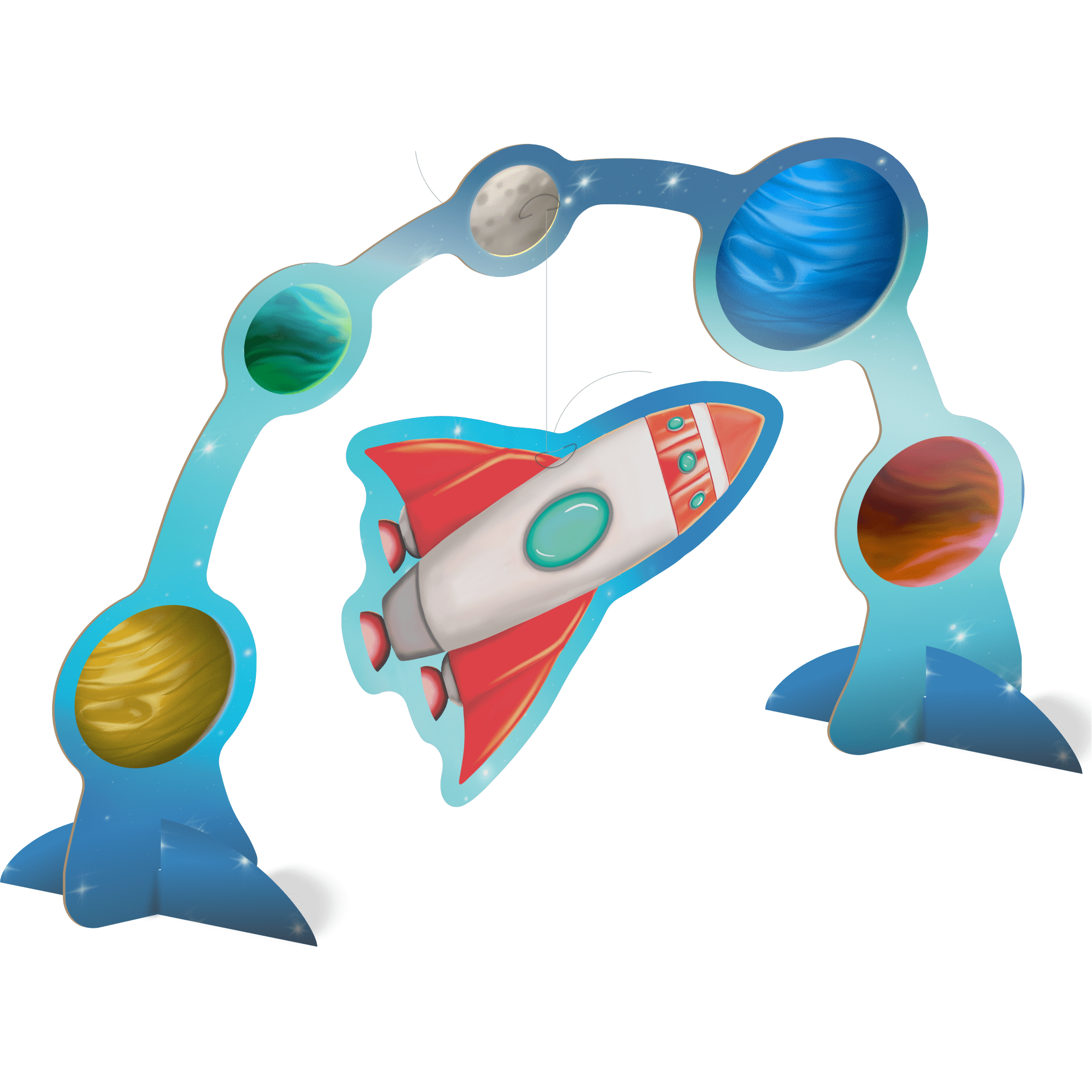 Comemoratio Decoração de Mesa Arco Astronauta Galáxias e Foguete