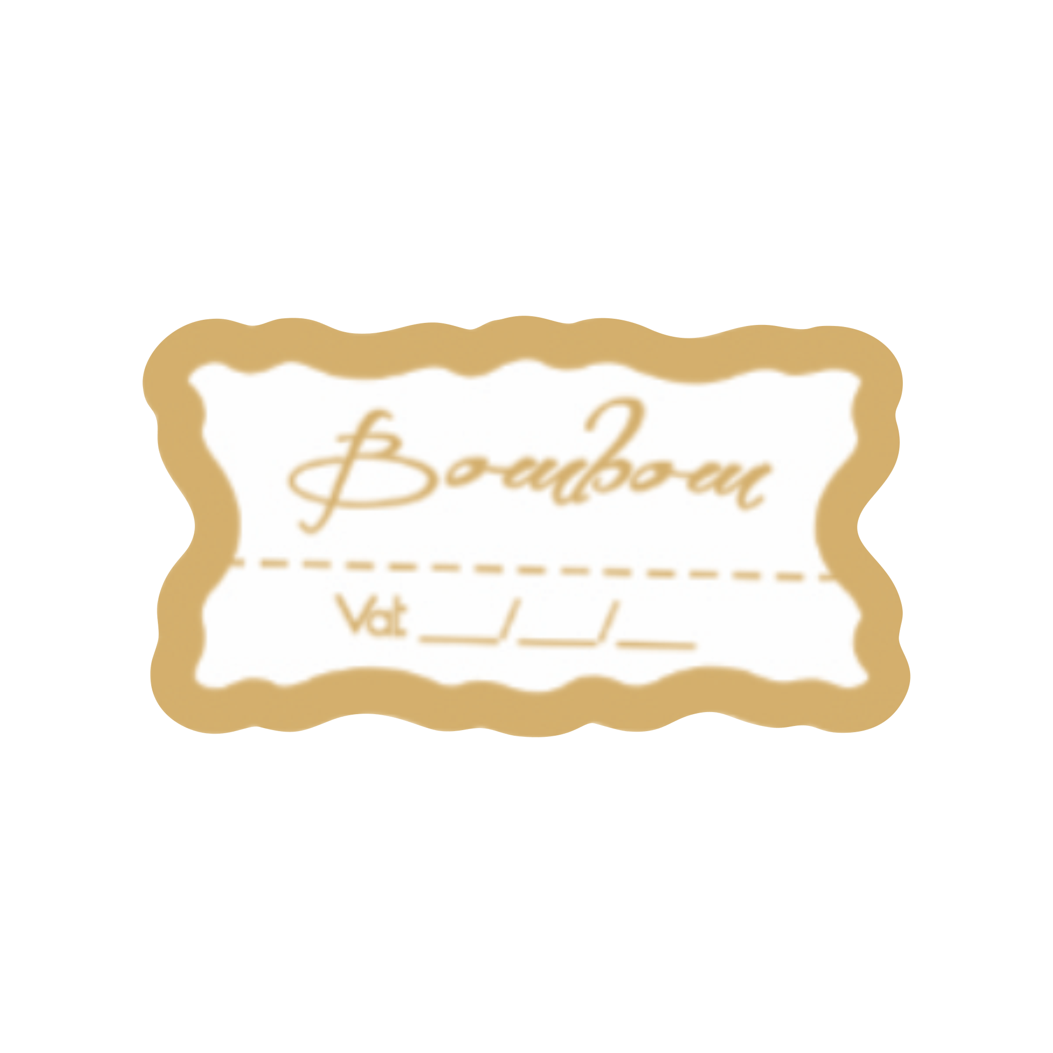 Comemoratio Etiqueta Bombom Validade Dourada