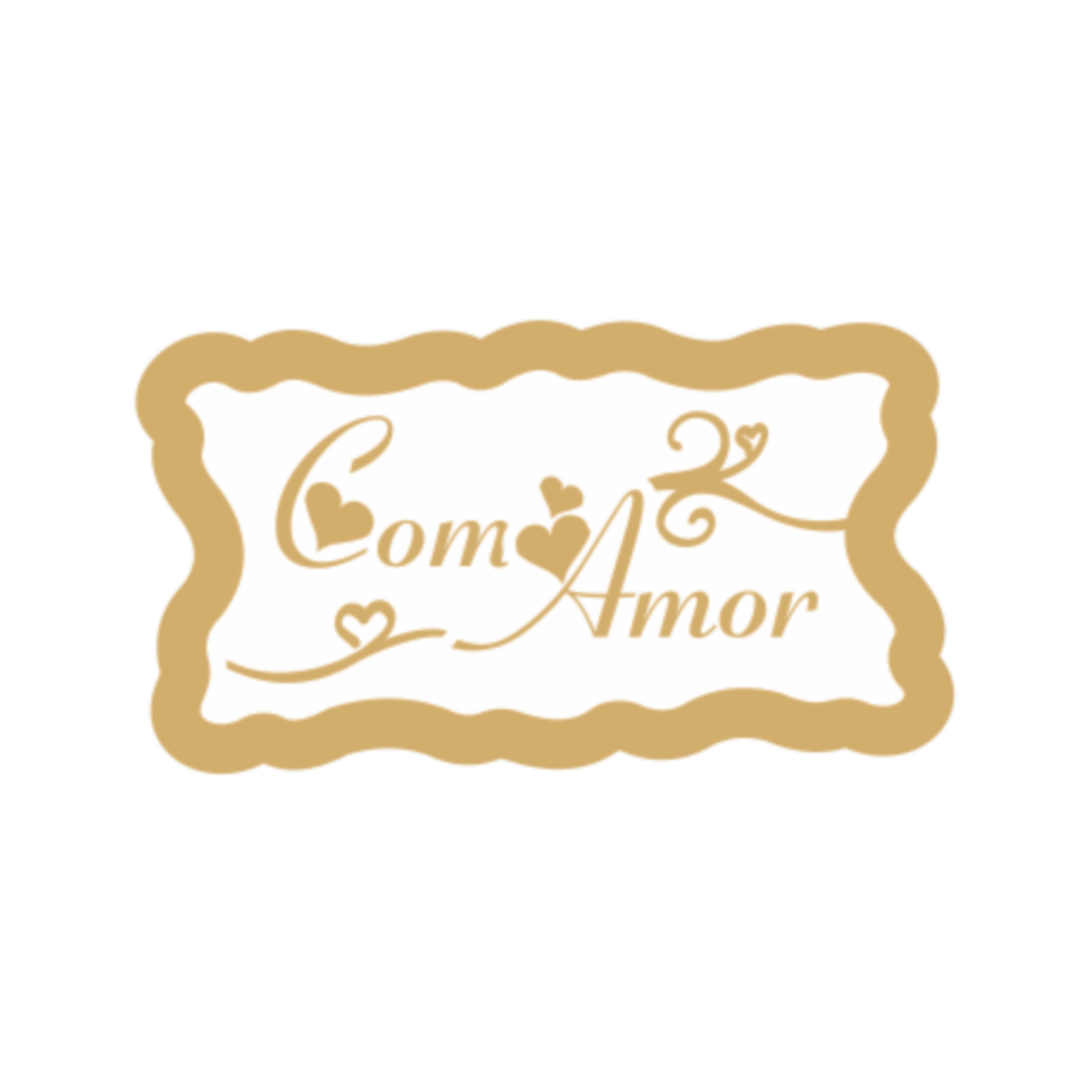 Comemoratio Etiqueta com Amor Coração Dourada