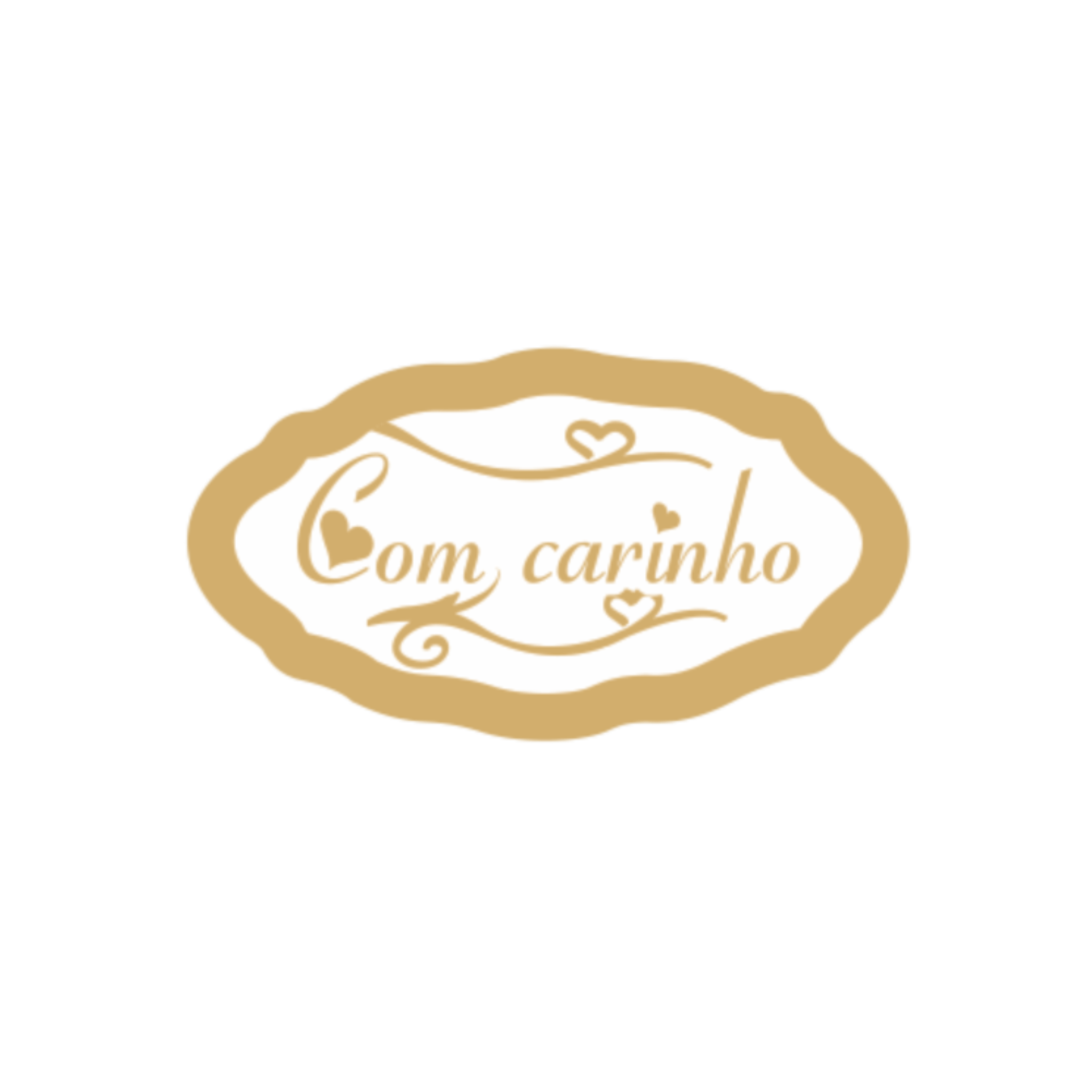 Comemoratio Etiqueta com Carinho Coração Dourada