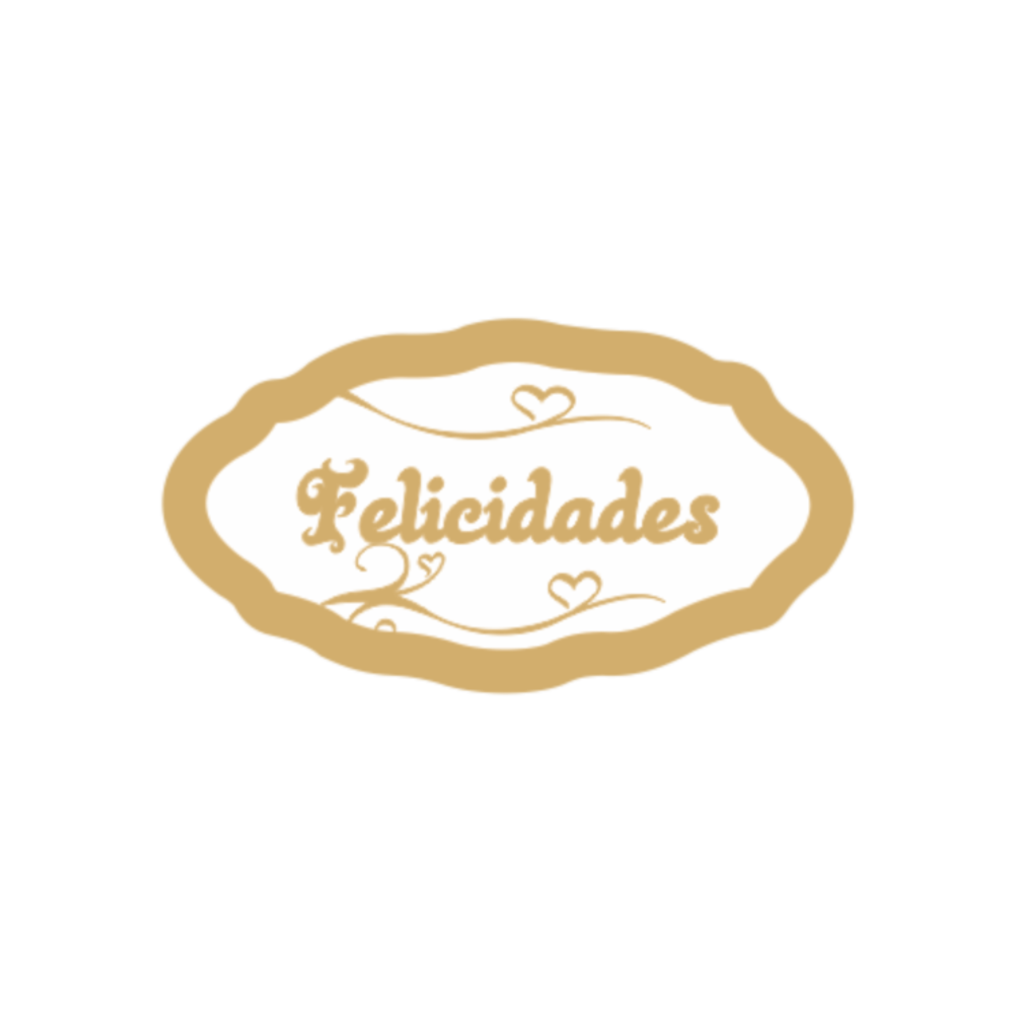 Comemoratio Etiqueta Felicidades Coração Dourada