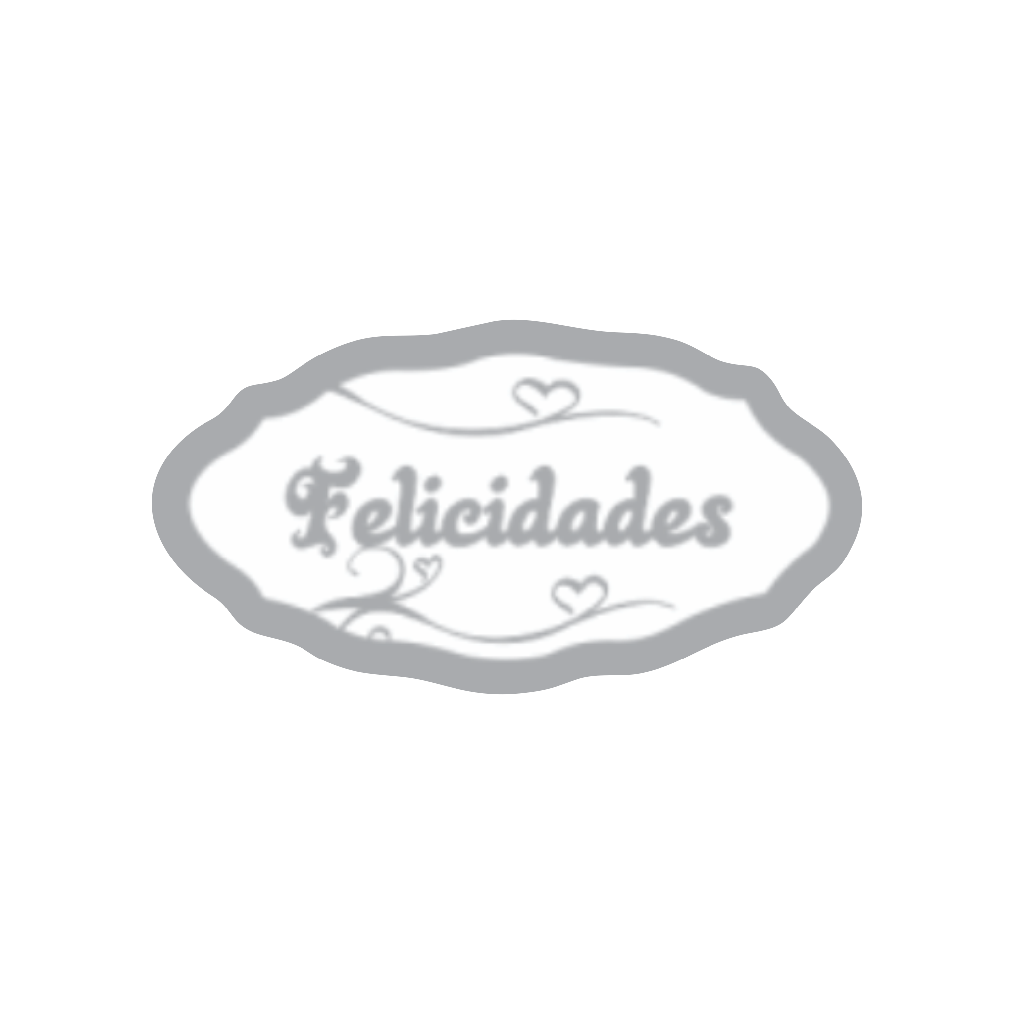 Comemoratio Etiqueta Felicidades Coração Prata