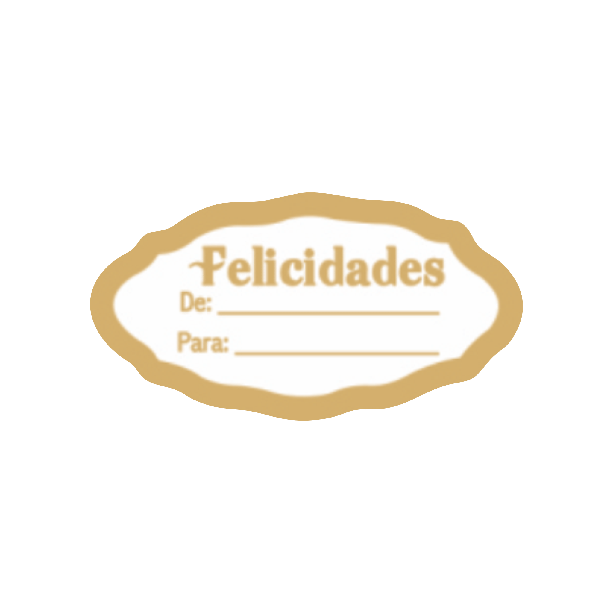 Comemoratio Etiqueta Felicidades Oval de Para Dourada
