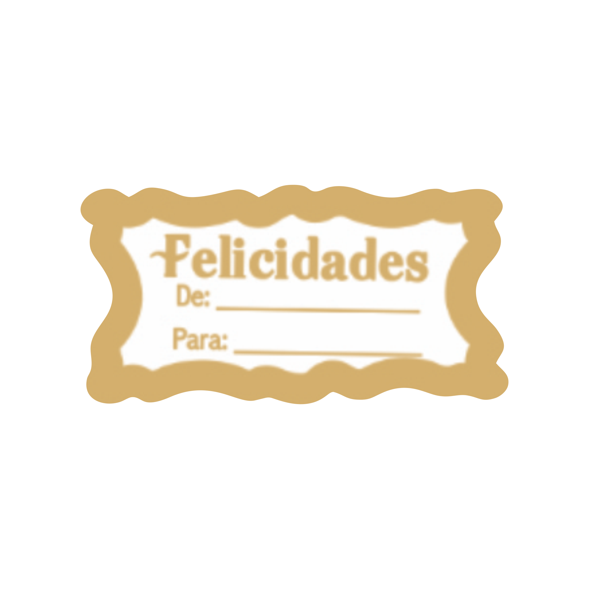 Comemoratio Etiqueta Felicidades Retangular de Para Dourada