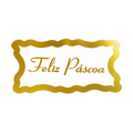 Comemoratio Etiqueta Feliz Páscoa Dourada