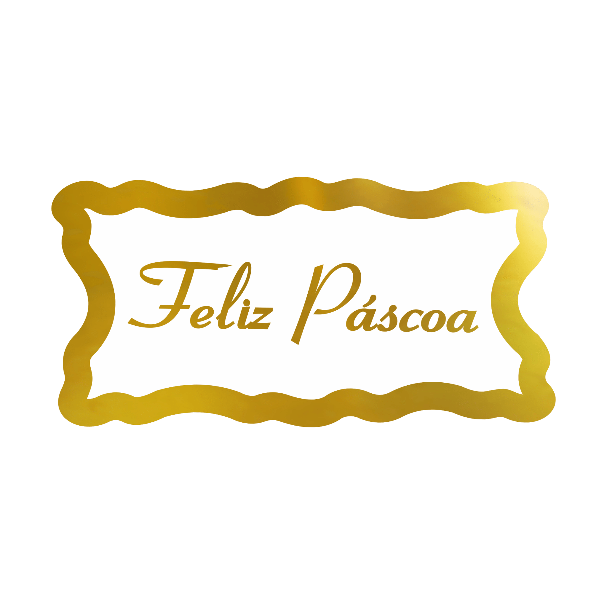 Comemoratio Etiqueta Feliz Páscoa Dourada