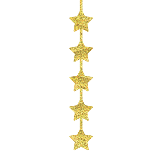Comemoratio Fita Decorativa Metalizada Ano Novo Estrela Glitter Dourada
