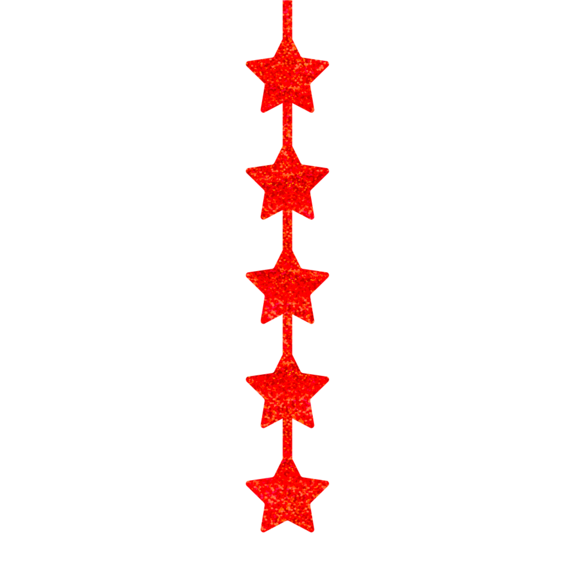 Comemoratio Fita Decorativa Metalizada Natal Estrela Glitter Vermelha