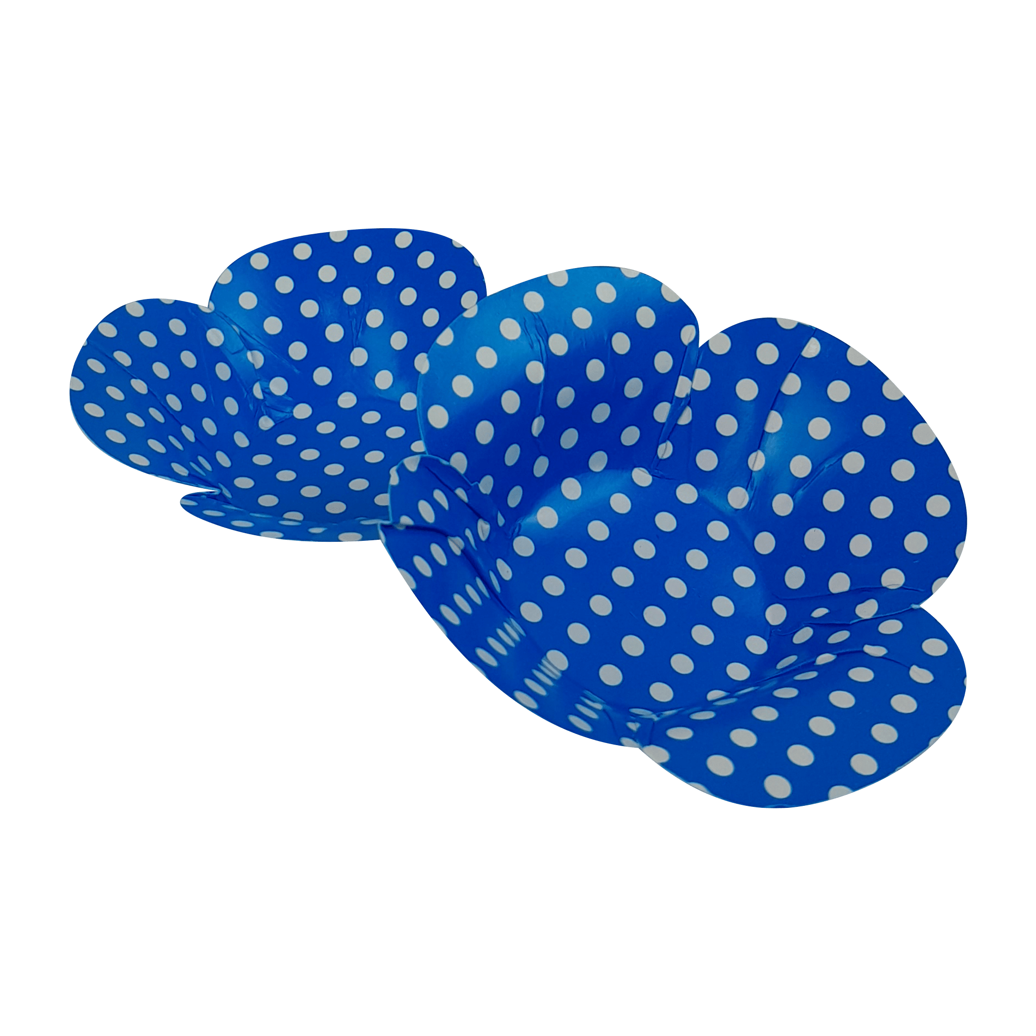 Comemoratio Forminha Luxo Pétalas Azul Poá Branco