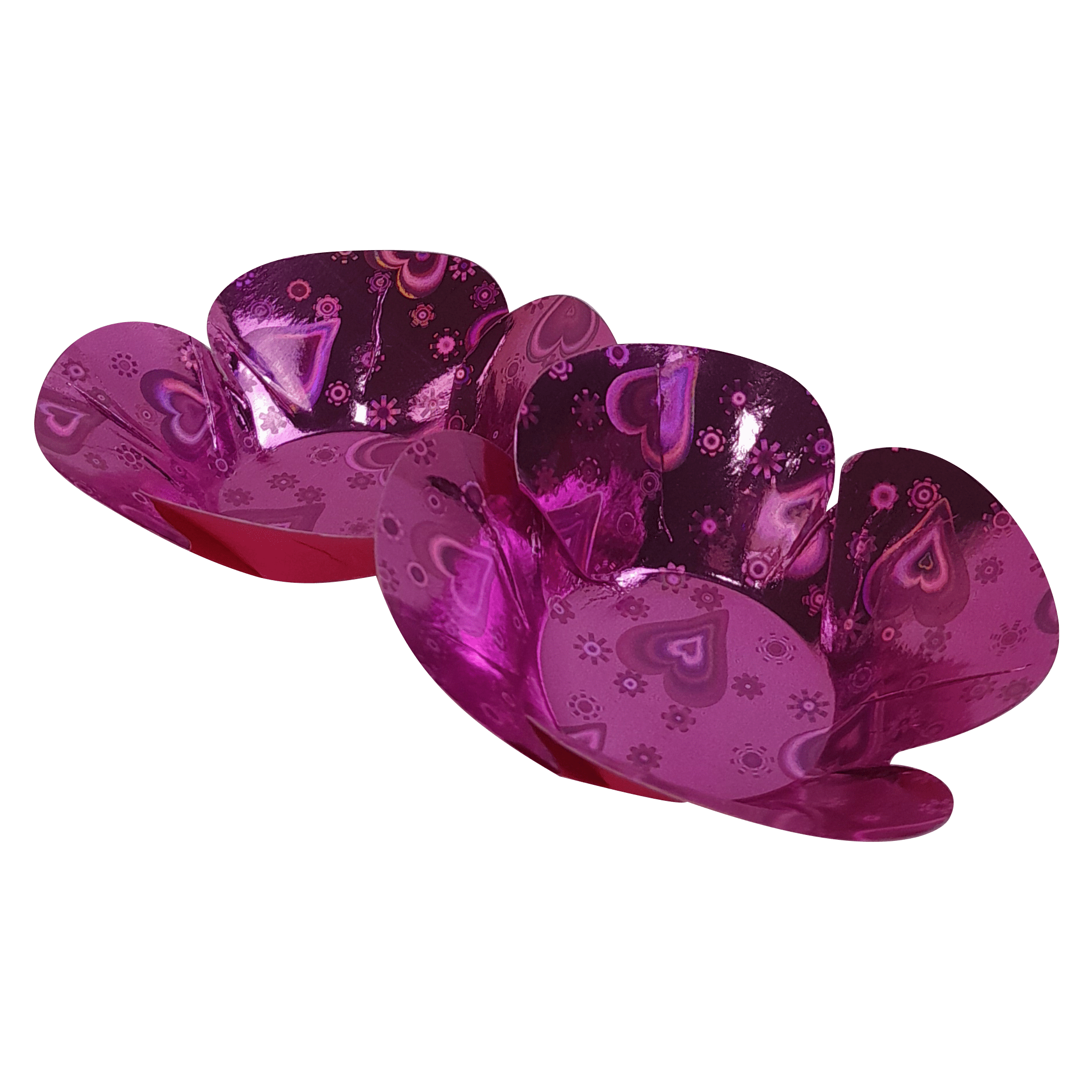 Comemoratio Forminha Luxo Pétalas Metalizada Coração Pink