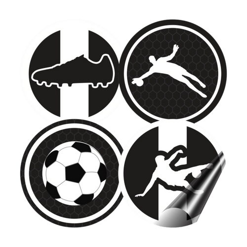 Comemoratio Marques Festas Adesivo 5 x 5 cm Futebol Preto - 20 un.