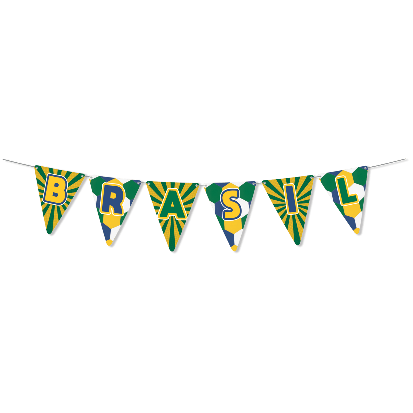 Comemoratio Marques Festas Bandeirinha Brasil Futebol Brasil Verde Amarelo - 01 un. - 1,15m