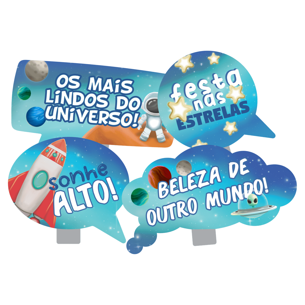 Comemoratio Placas Divertidas C/4 Astronauta