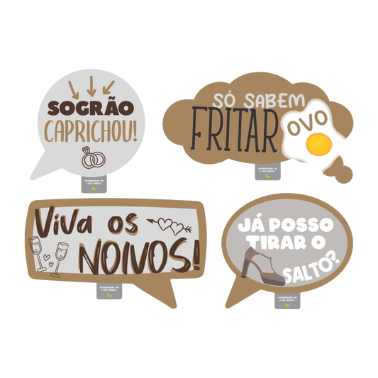 Comemoratio Placas Divertidas C/4 Casamento