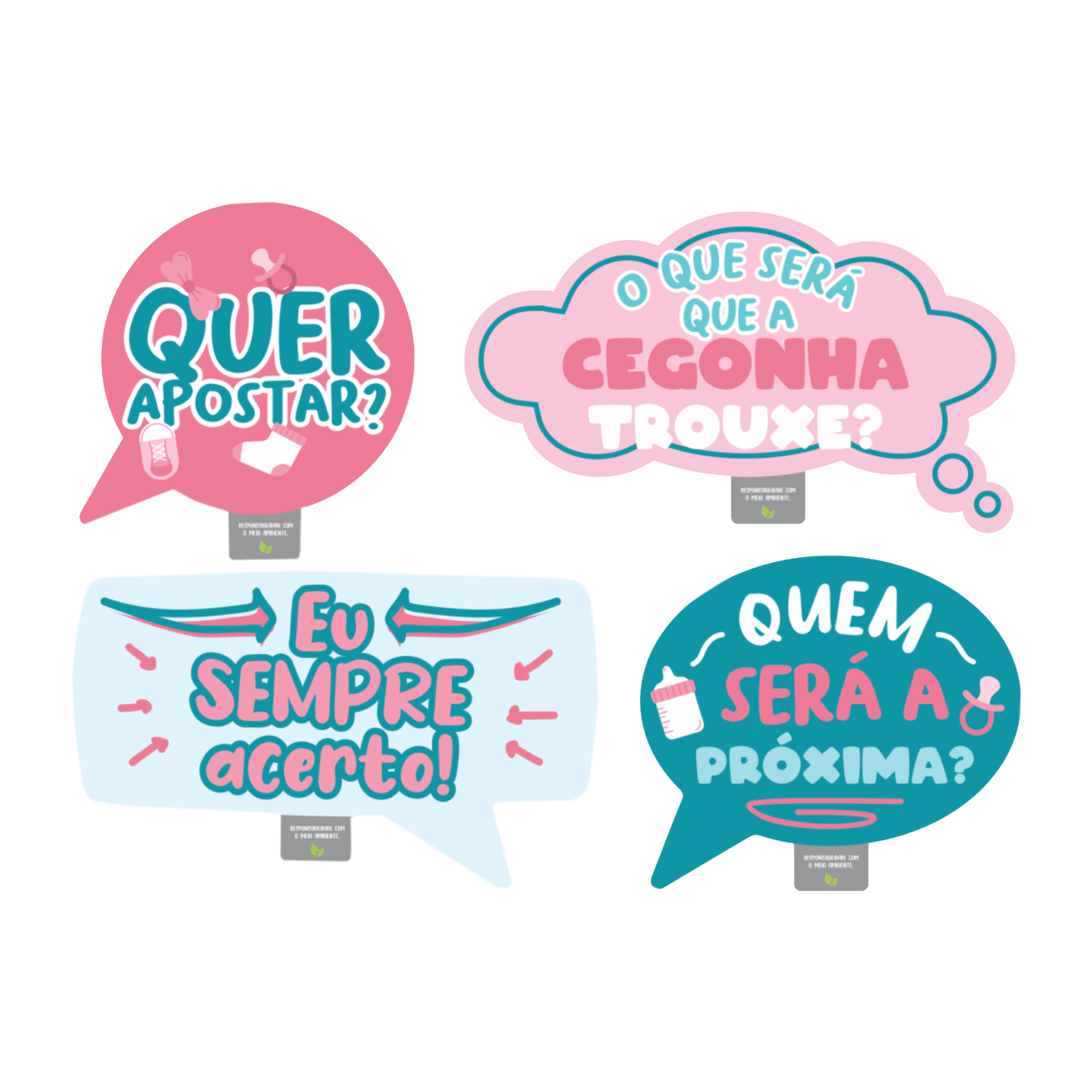 Comemoratio Placas Divertidas C/4 Chá de Revelação 02