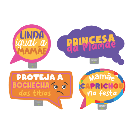 Comemoratio Placas Divertidas C/4 Infantil Feminino