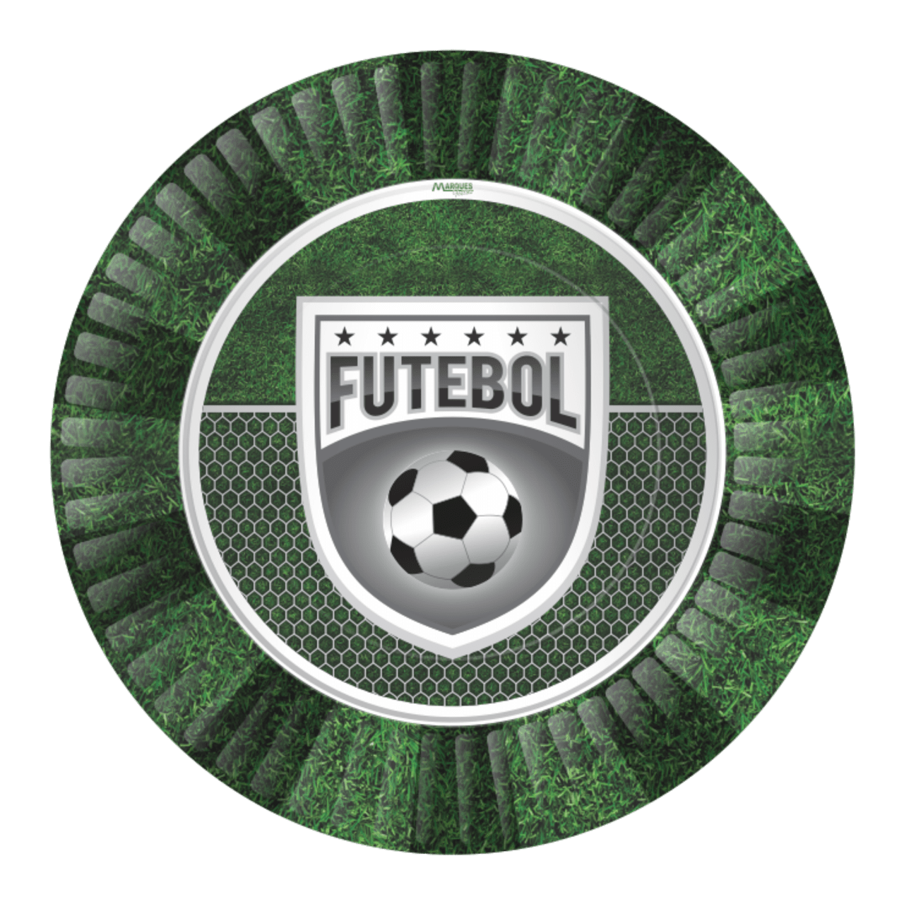 Comemoratio Prato Redondo 18 cm Futebol Verde - 08 un.