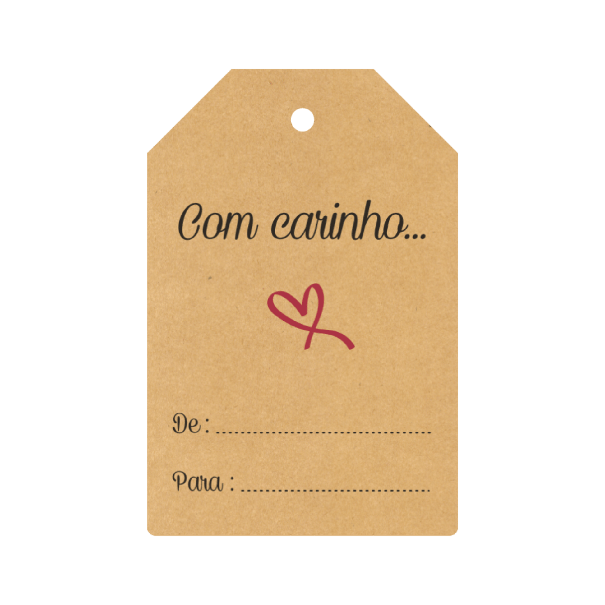 Comemoratio Tag com Carinho Bege