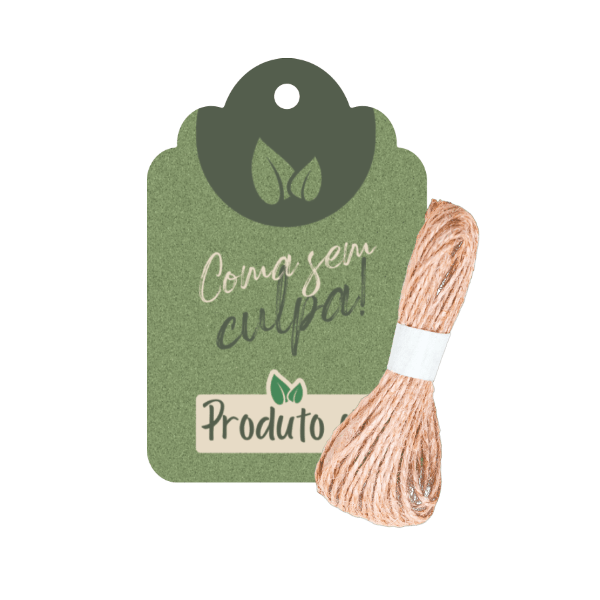 Comemoratio Tag com Sisal Coma Sem Culpa Produto Fit Verde