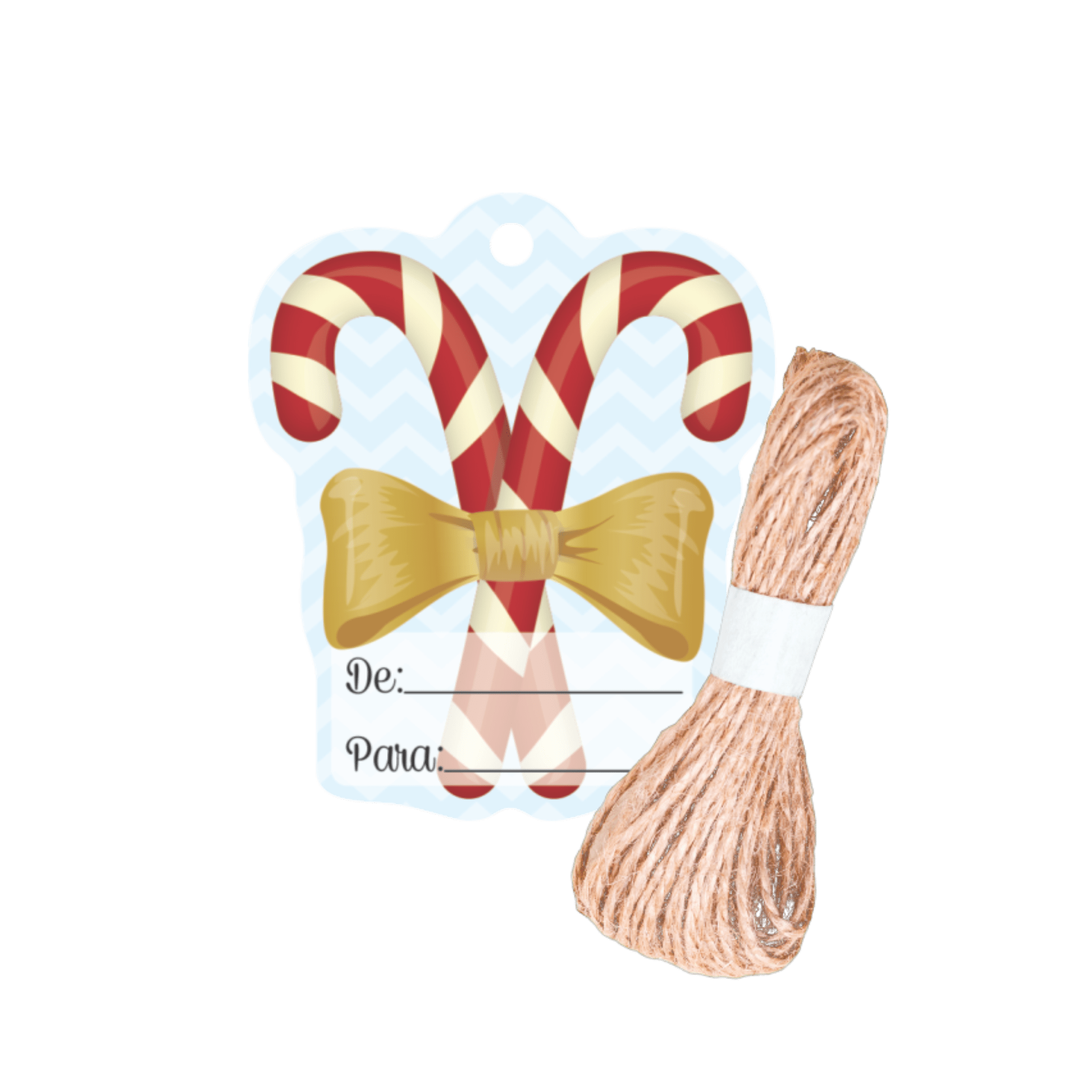Comemoratio Tag com Sisal Natal Bengala