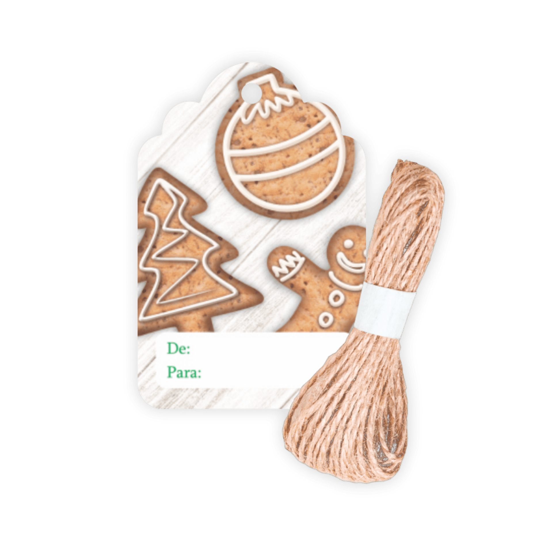 Comemoratio Tag com Sisal Natal Biscoitos