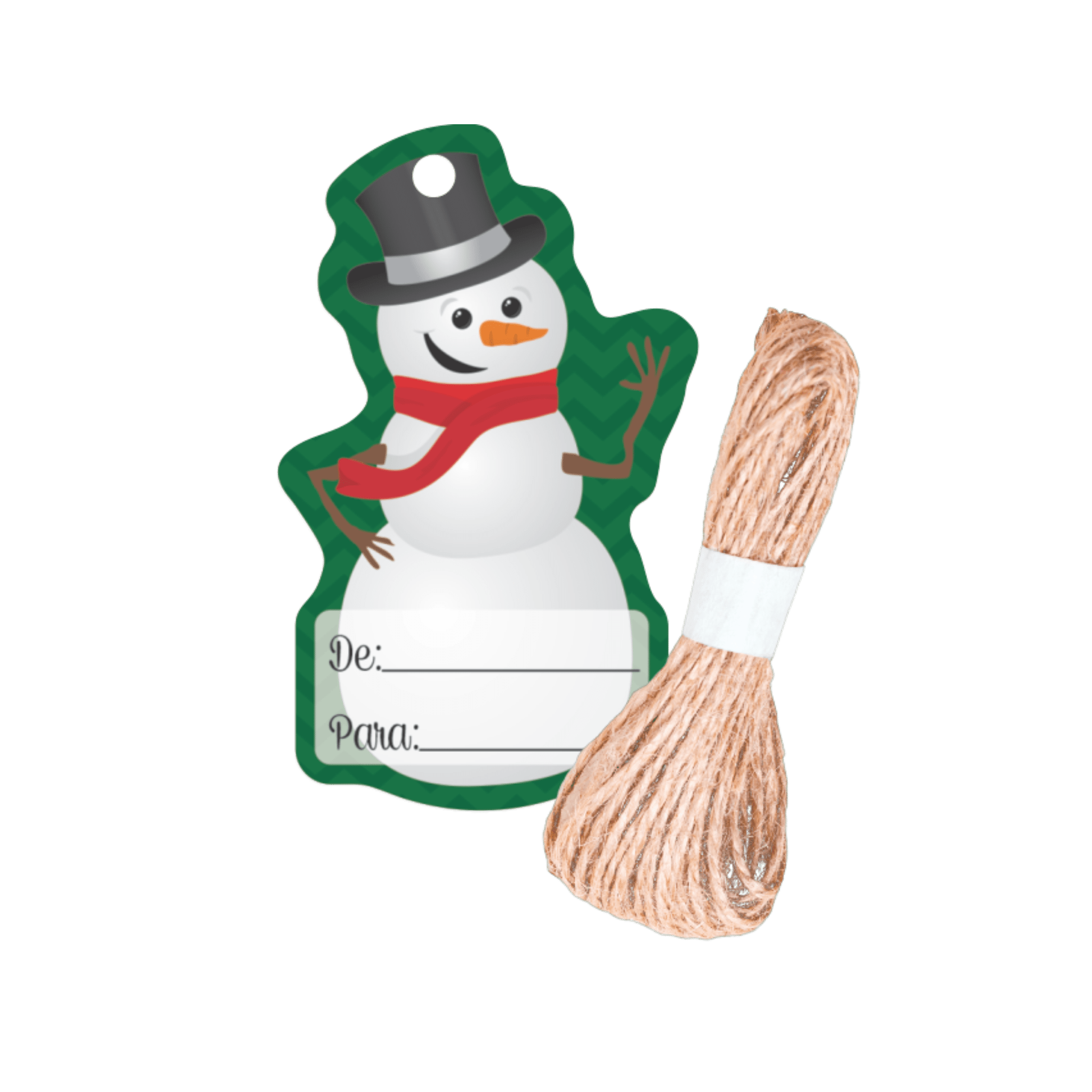 Comemoratio Tag com Sisal Natal Boneco de Neve