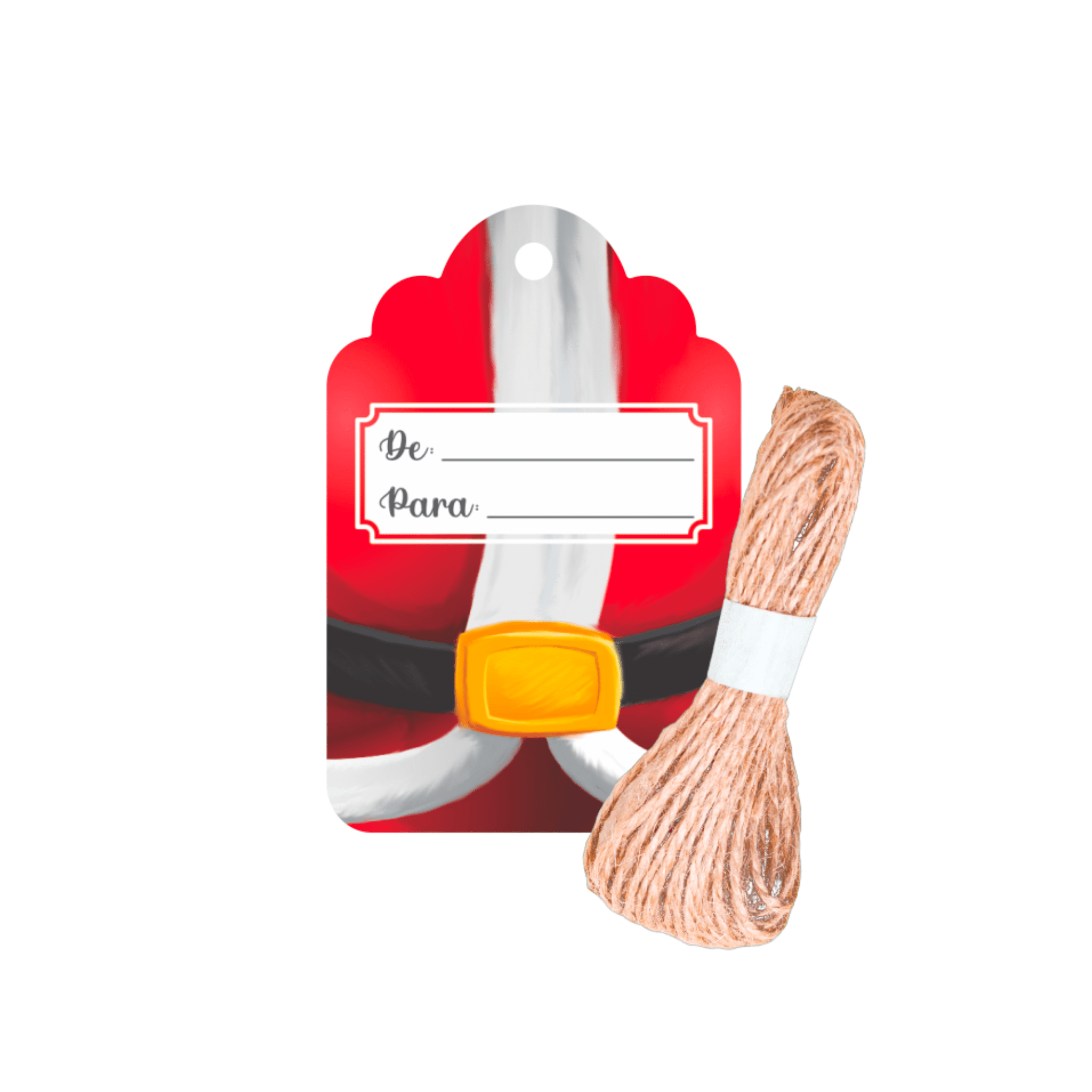 Comemoratio Tag com Sisal Natal Cinto do Papai Noel 2