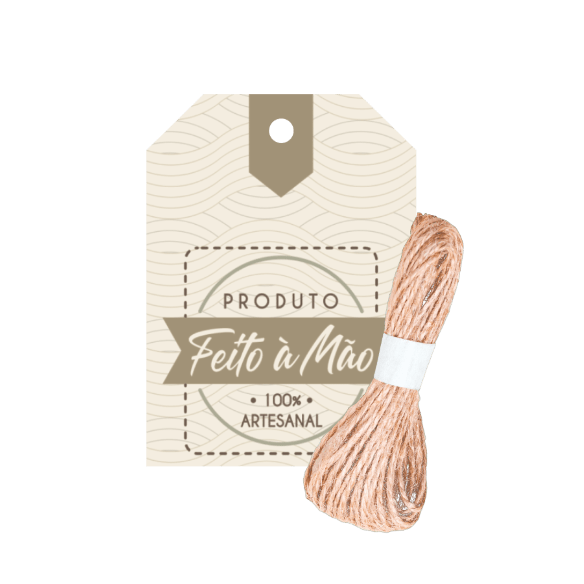 Comemoratio Tag com Sisal Produto Feito A Mão 100% Artesanal Branco