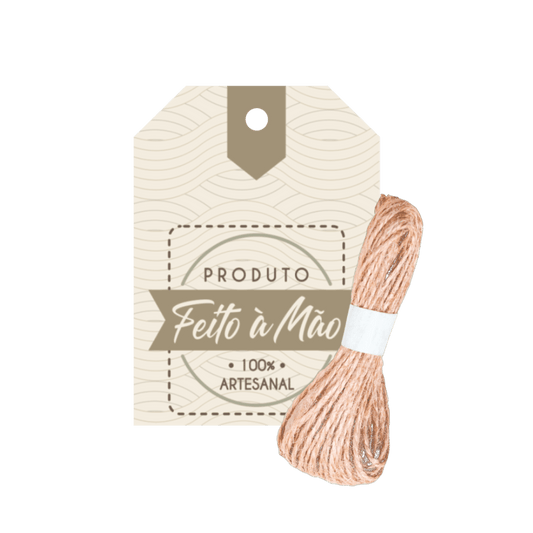 Comemoratio Tag com Sisal Produto Feito A Mão 100% Artesanal Branco