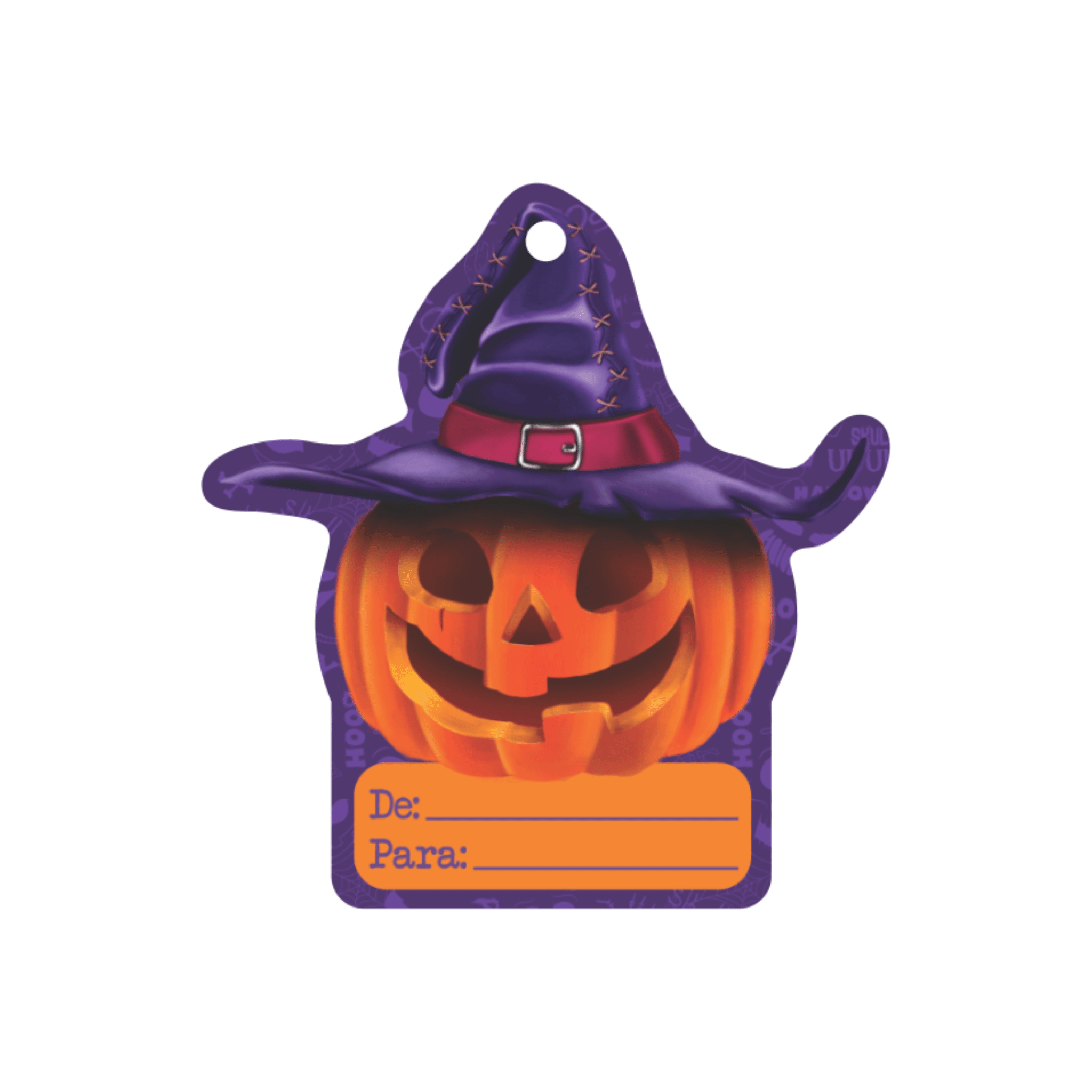 Comemoratio Tag Halloween Abobora com Chapéu