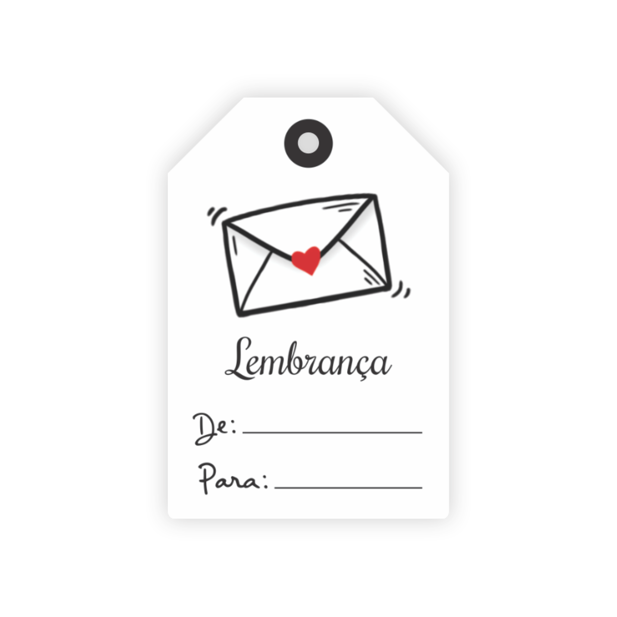 Comemoratio Tag Lembrança Envelope com Selo Coração