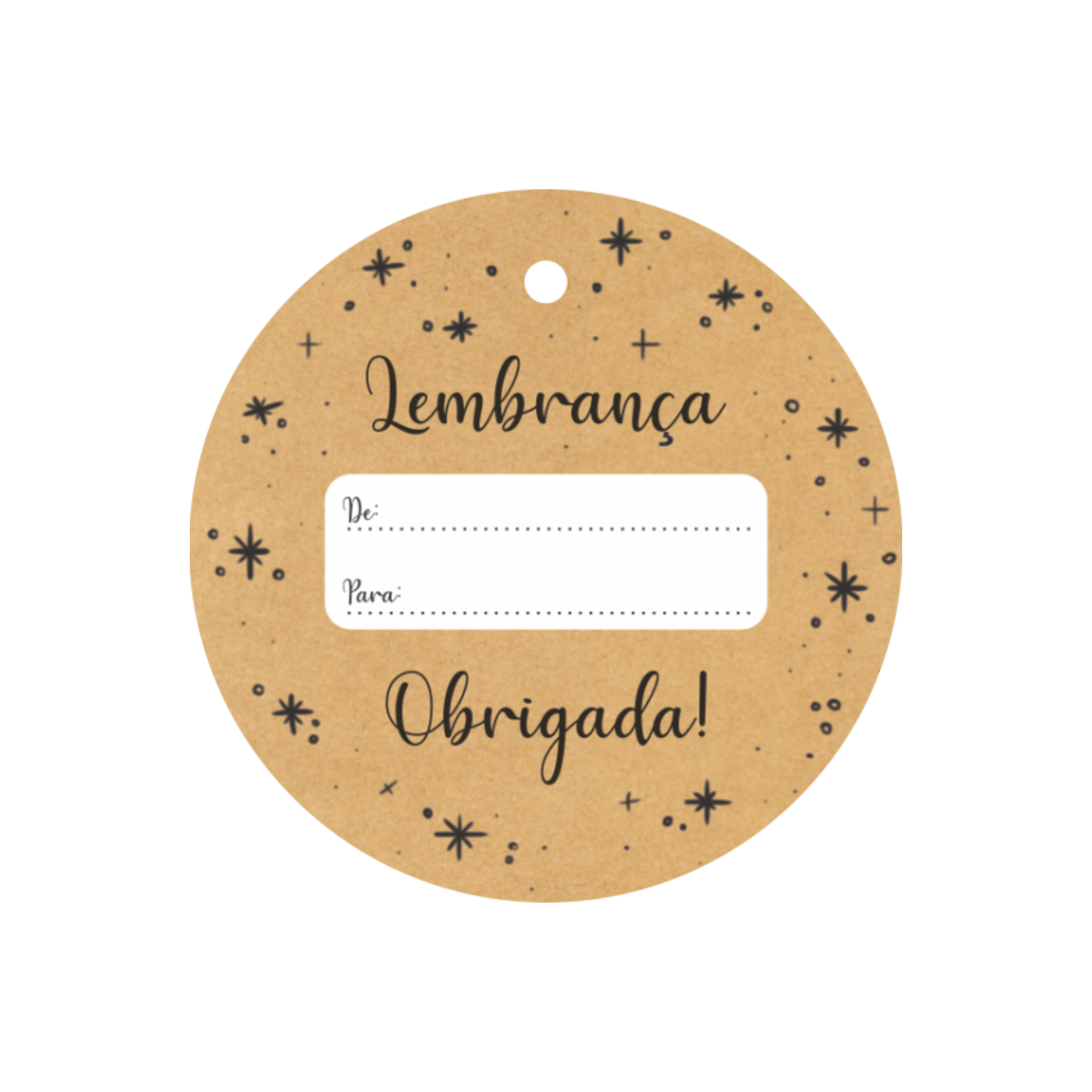 Comemoratio Tag Lembrança Obrigada Bege