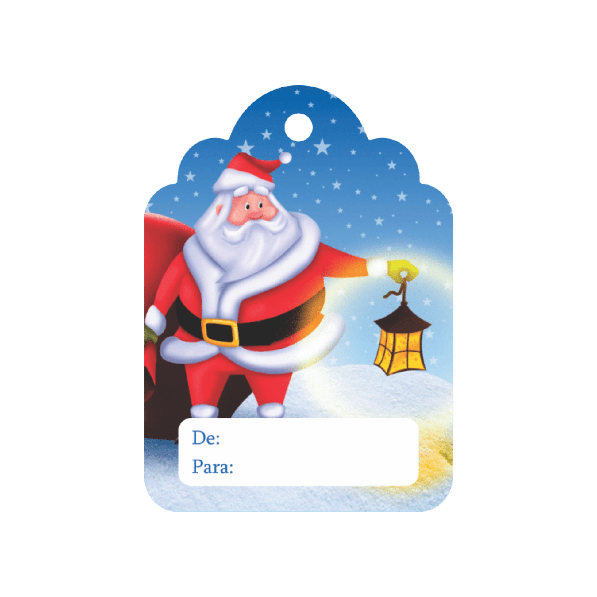 Comemoratio Tag Natal Papai Noel Lanterna
