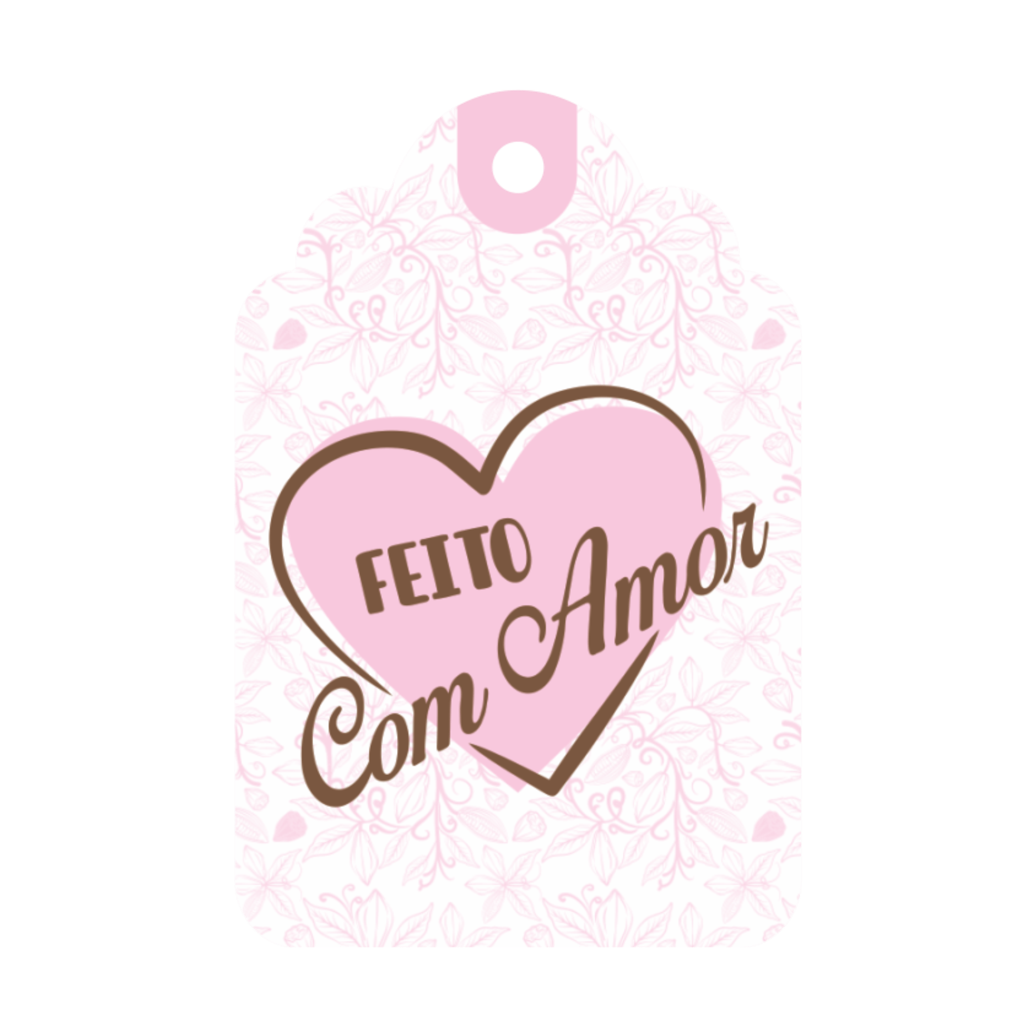 Comemoratio Tag Neutro Feito com Coração Rosa