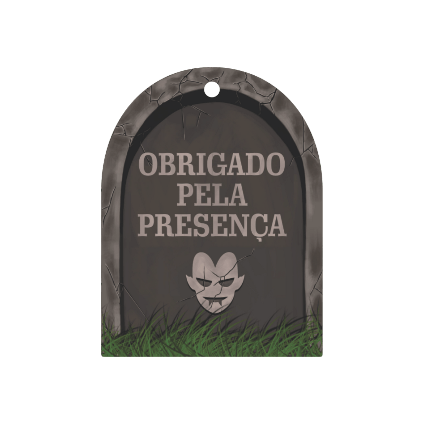 Comemoratio Tag Obrigado Pela Presença Halloween Lápide