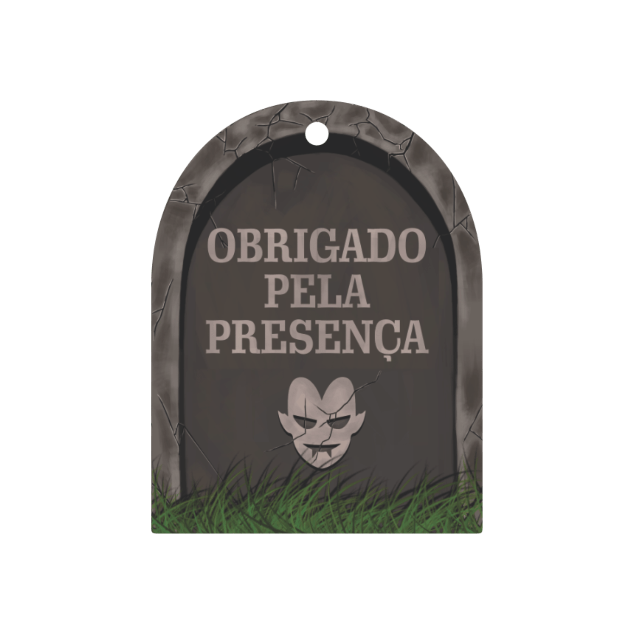 Comemoratio Tag Obrigado Pela Presença Halloween Lápide