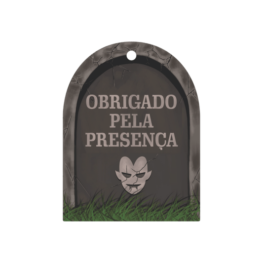 Comemoratio Tag Obrigado Pela Presença Halloween Lápide