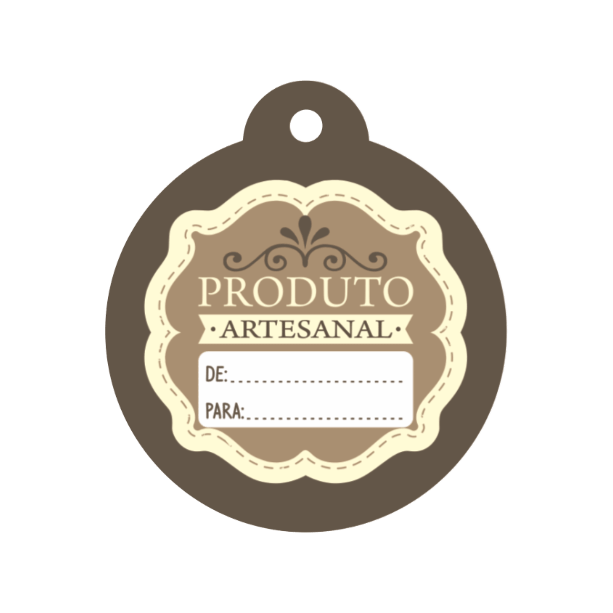 Comemoratio Tag Produto Artesanal Redondo