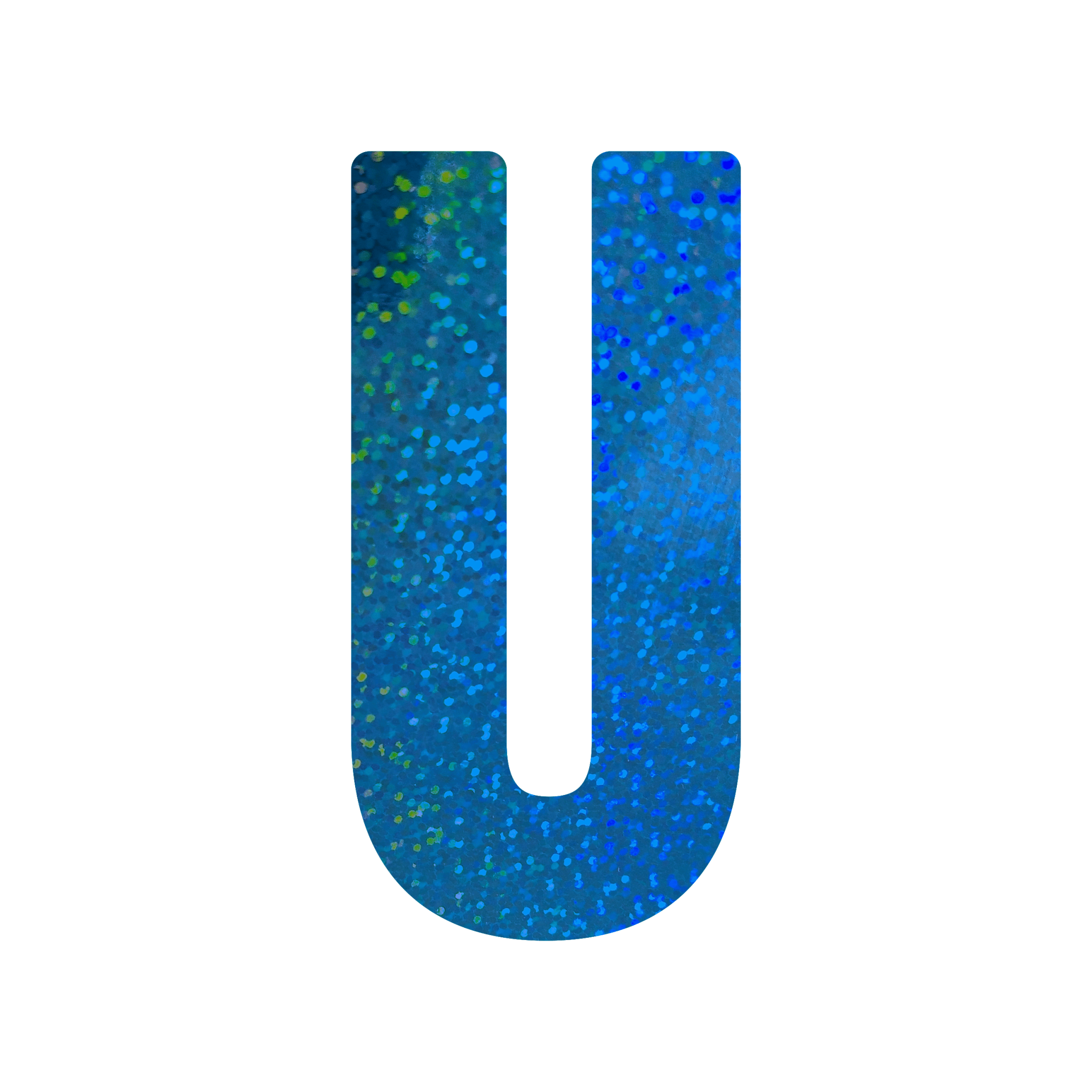 Comemoratio U Letra de Papel Metalizada 15,3 cm Azul - 01 un.