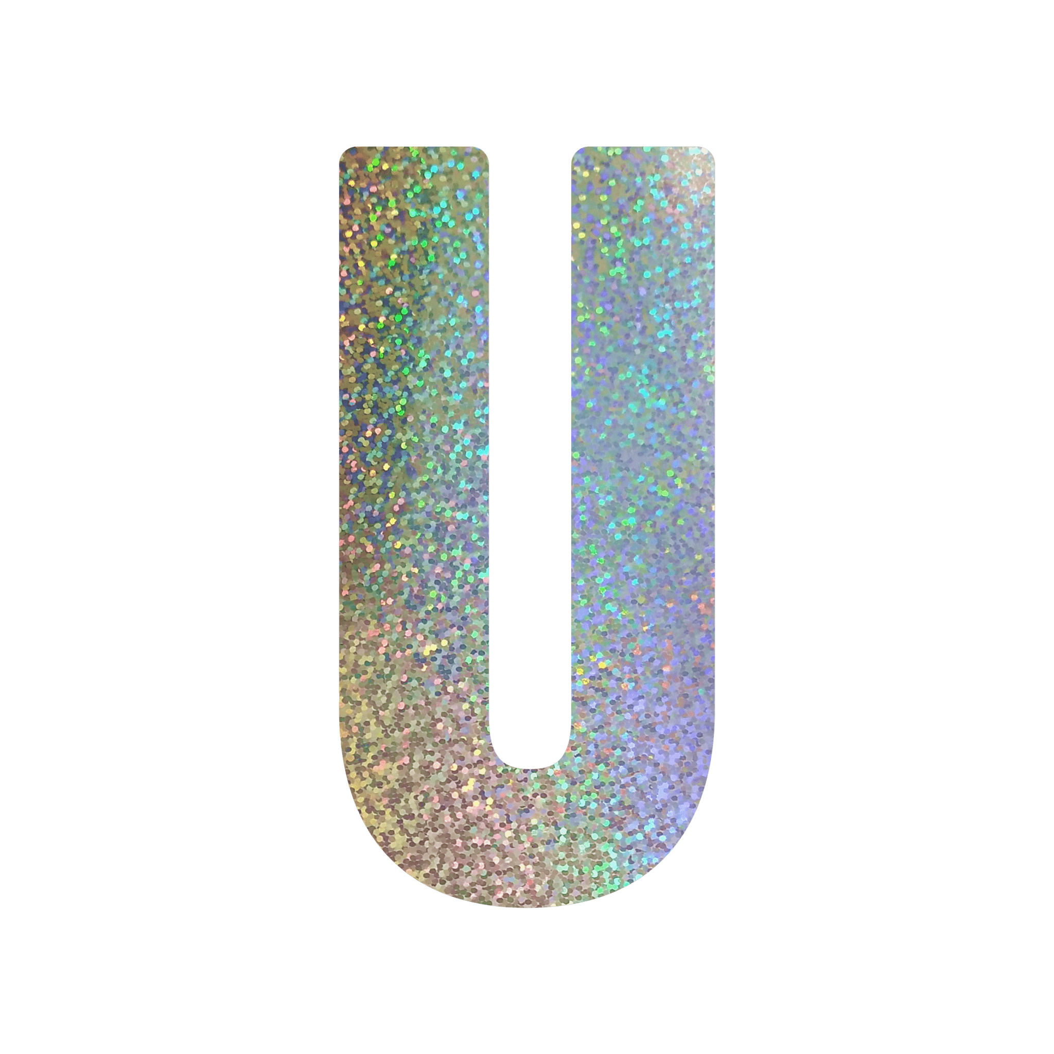 Comemoratio U Letra de Papel Metalizada 15,3 cm Prata - 01 un.